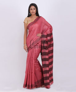 Truck Red handloom tusser silk saree