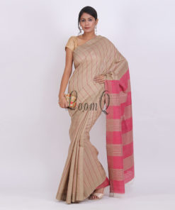 Tusser handloom silk saree with fancy dori stripe
