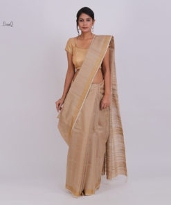 Tusser with ghichal aanchal classic silk saree